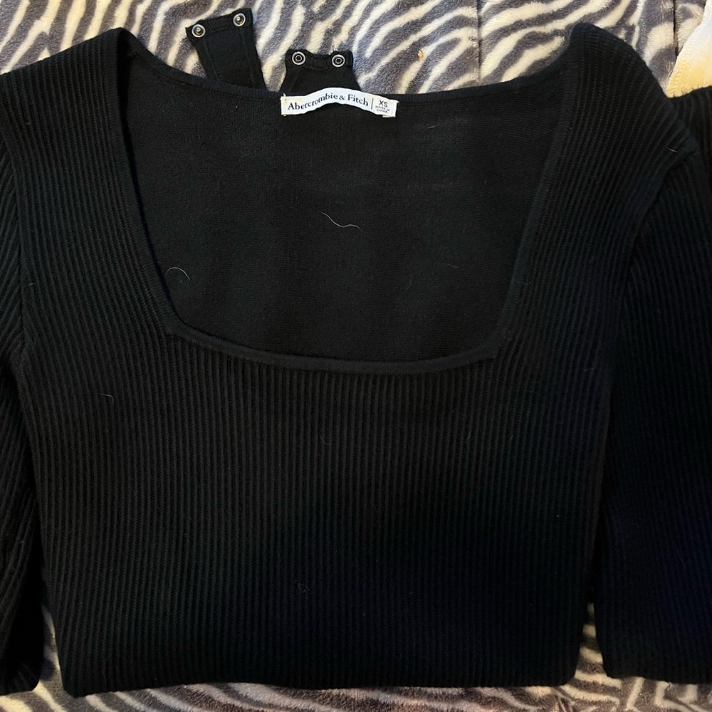 Abercrombie & Fitch Black Ribbed Women's bodysuit